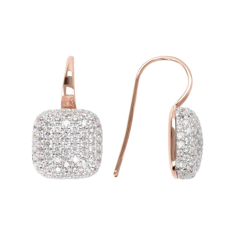 Orecchini Gioiello Pendenti Quadrati Pavé Zirconi Bronzallure WSBZ00615.WR