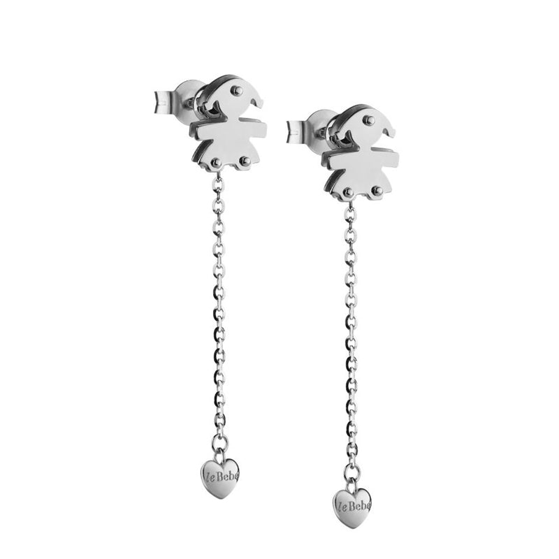 Orecchini I Classici Bimba Cuore Oro Bianco 375‰ LeBebé LBB534