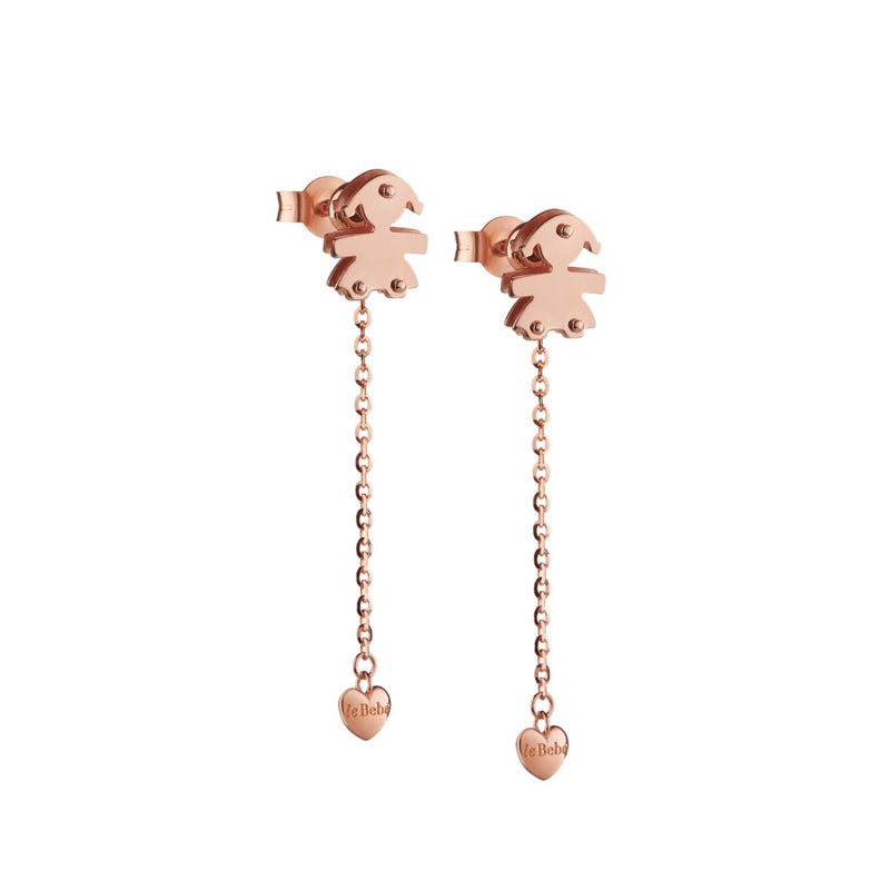 Orecchini I Classici Bimba Cuore Oro Rosa 375‰ LeBebé LBB535
