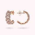 Orecchini Lobo Catena Grumetta Squadrata Pavé Cubic Zirconia WSBZ02379WHI-CZ