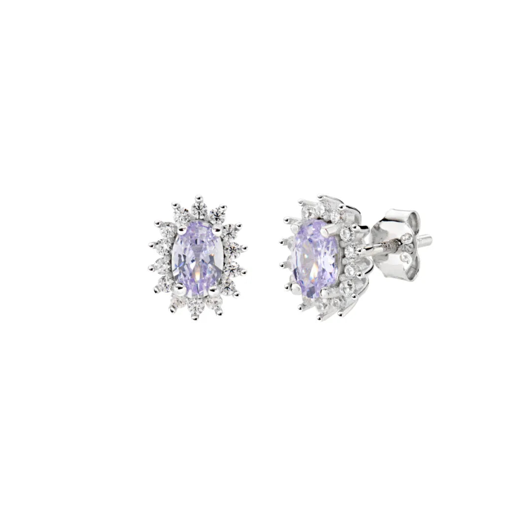 Orecchini Mini Royal Lady con Zircone Lillà ORLDPBBLA