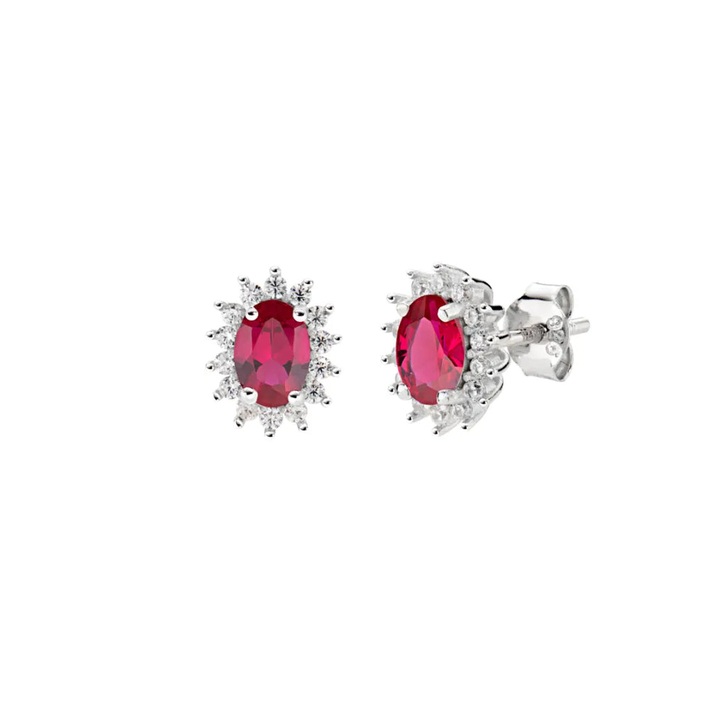 Orecchini Mini Royal Lady con Zircone Rosso Ciliegia ORLDPBBCI