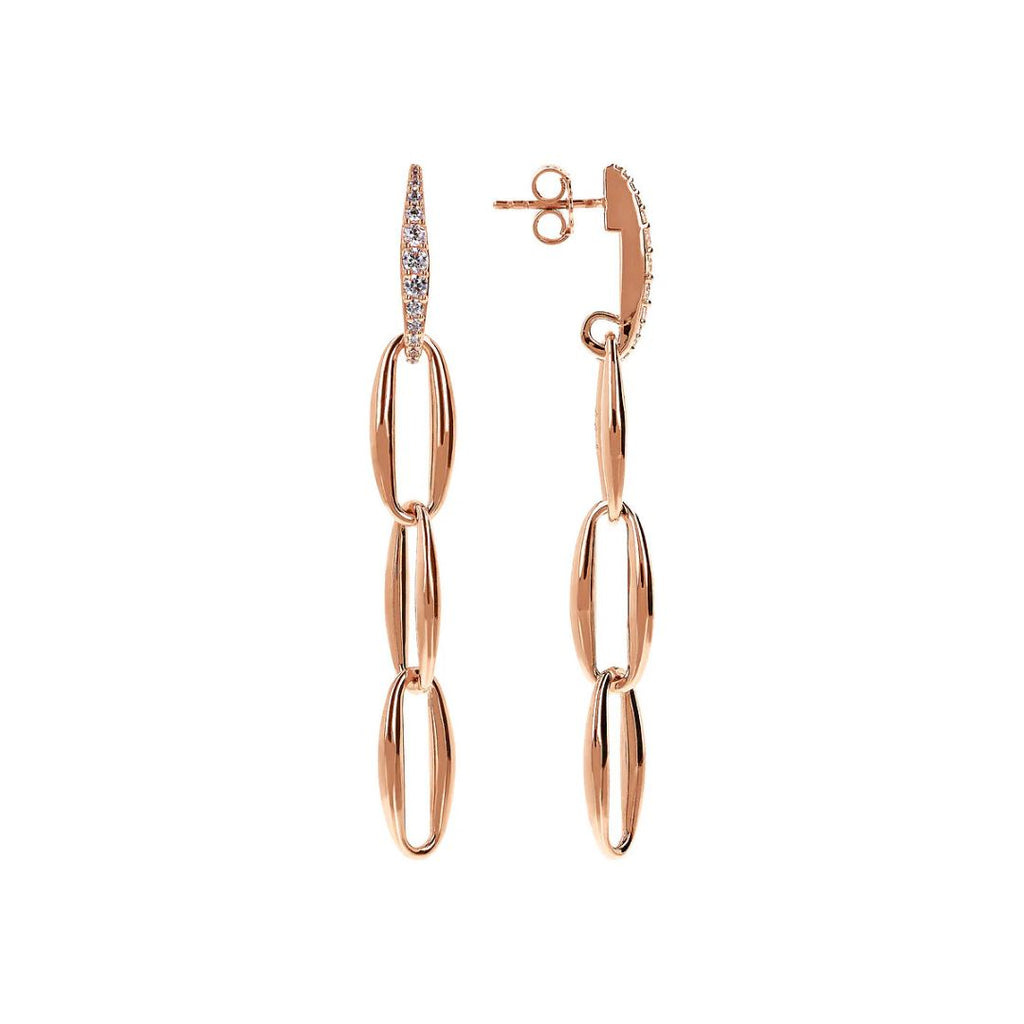 Orecchini Pendenti Maglie Marquise ed Elemento in Pavé Cubic Zirconia WSBZ02387WR