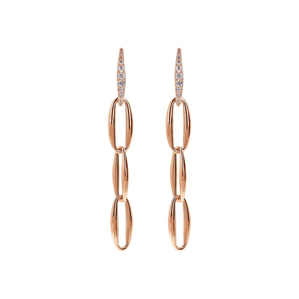 Orecchini Pendenti Maglie Marquise ed Elemento in Pavé Cubic Zirconia WSBZ02387WR