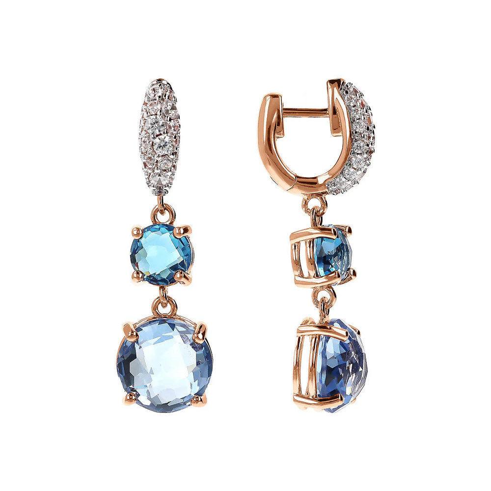 Orecchini Pendenti con Prisma Gem Tonde e Pavé in Cubic Zirconia WSBZ02392.RM
