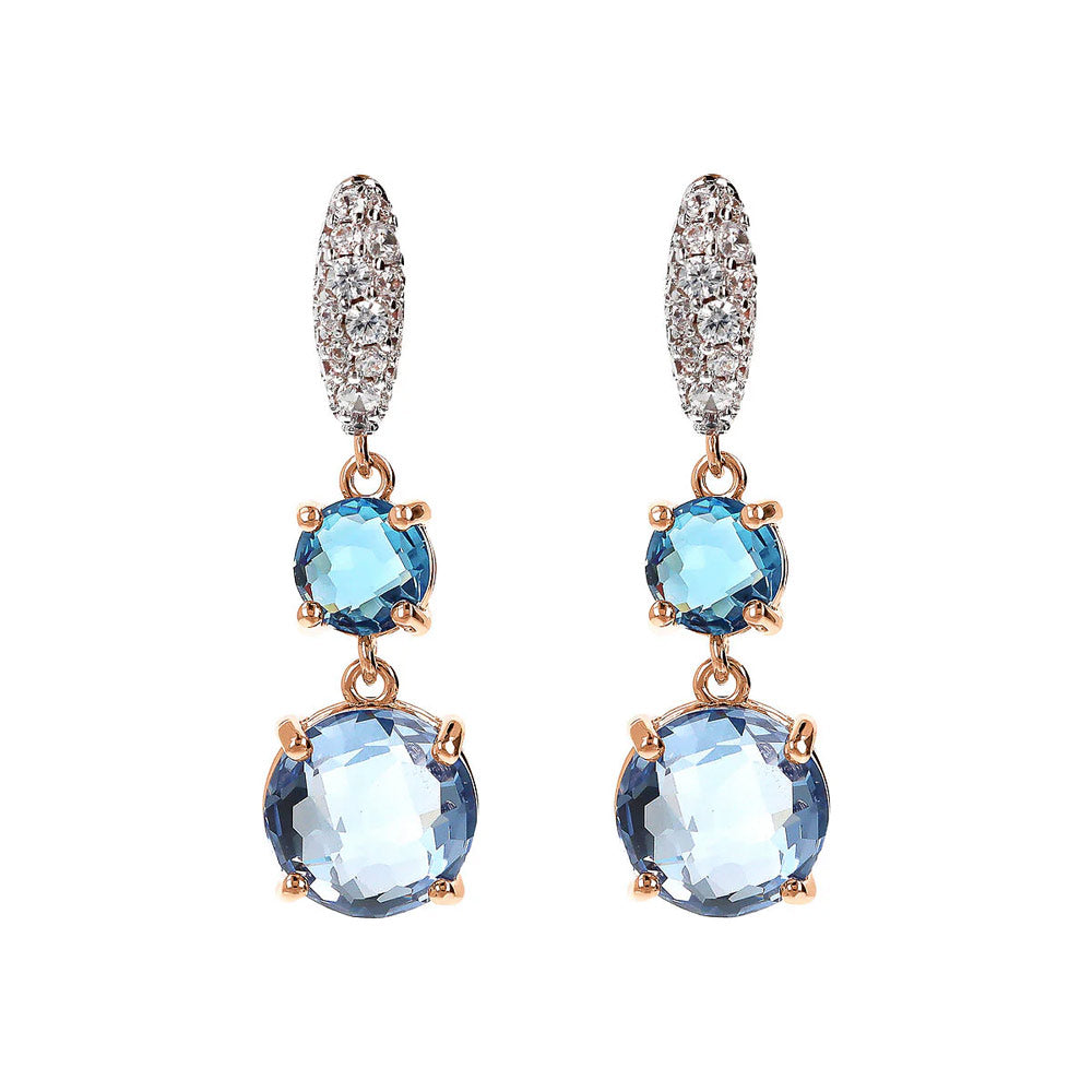 Orecchini Pendenti con Prisma Gem Tonde e Pavé in Cubic Zirconia WSBZ02392.RM