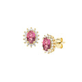 Orecchini Royal Lady Mini Dorati con Zircone Rosso Ciliegia in Argento ORLDPGBCI