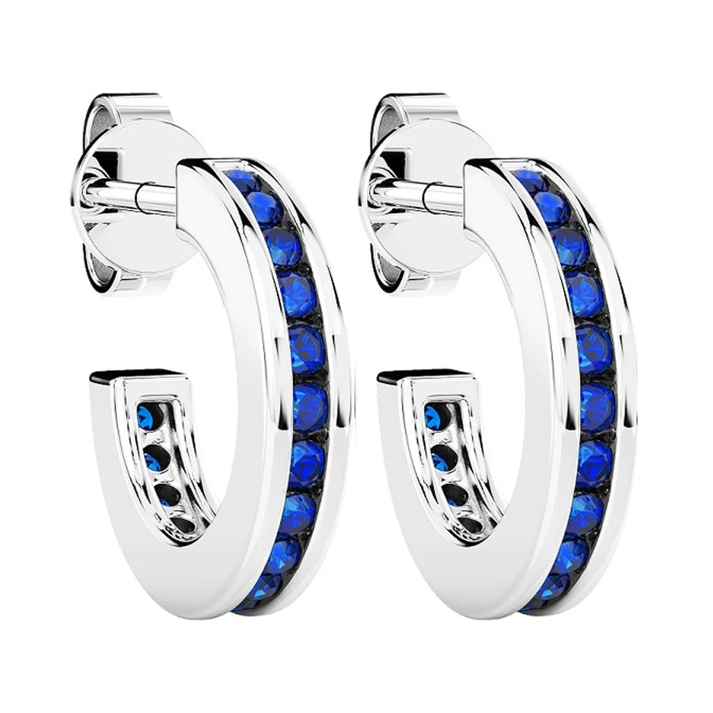 Orecchini Zancan Argento 925 Rodiato e Spinelli Blu ESO003-BL