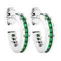 Orecchini Zancan Argento 925 Rodiato e Spinelli Verdi ESO003-VE