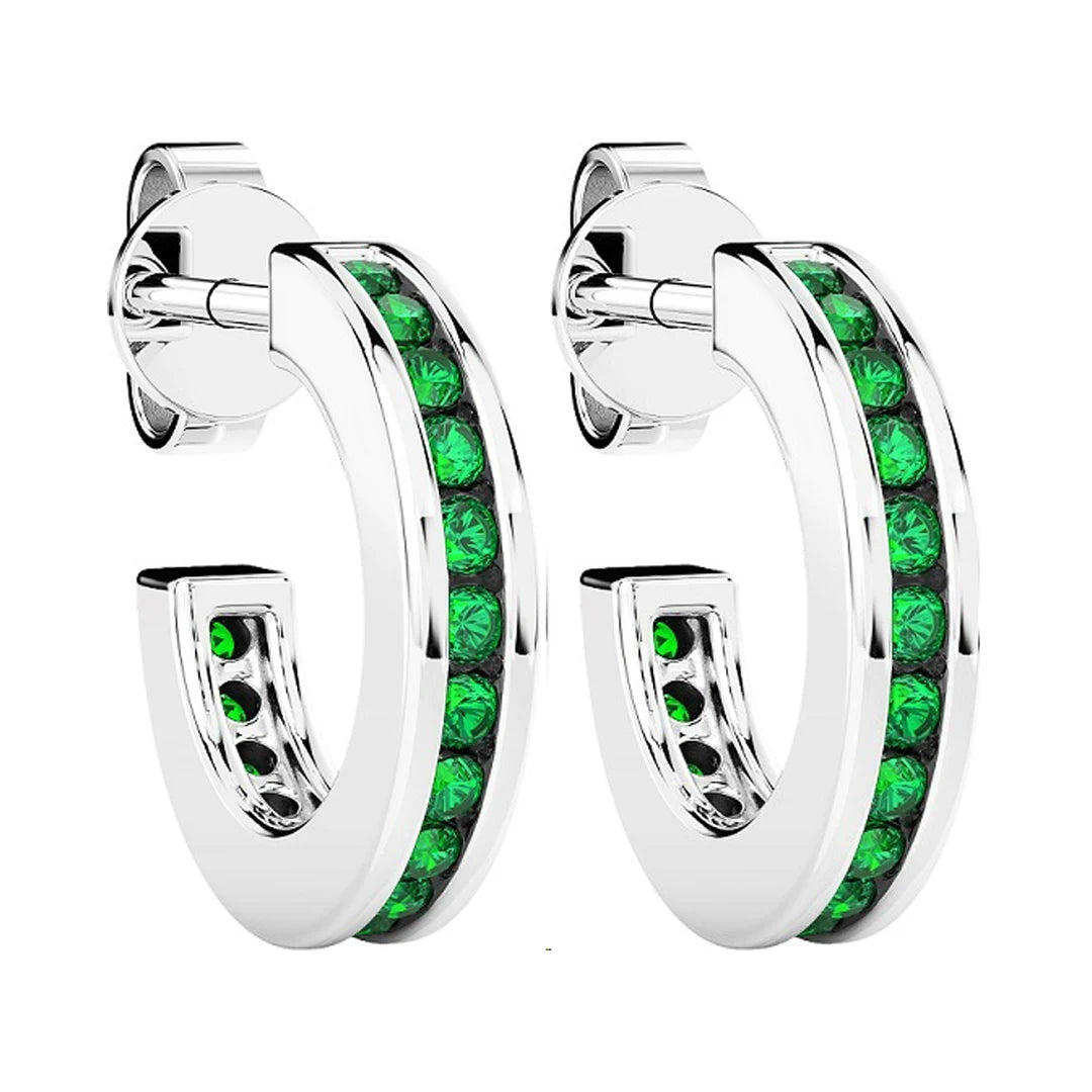 Orecchini Zancan Argento 925 Rodiato e Spinelli Verdi ESO003-VE