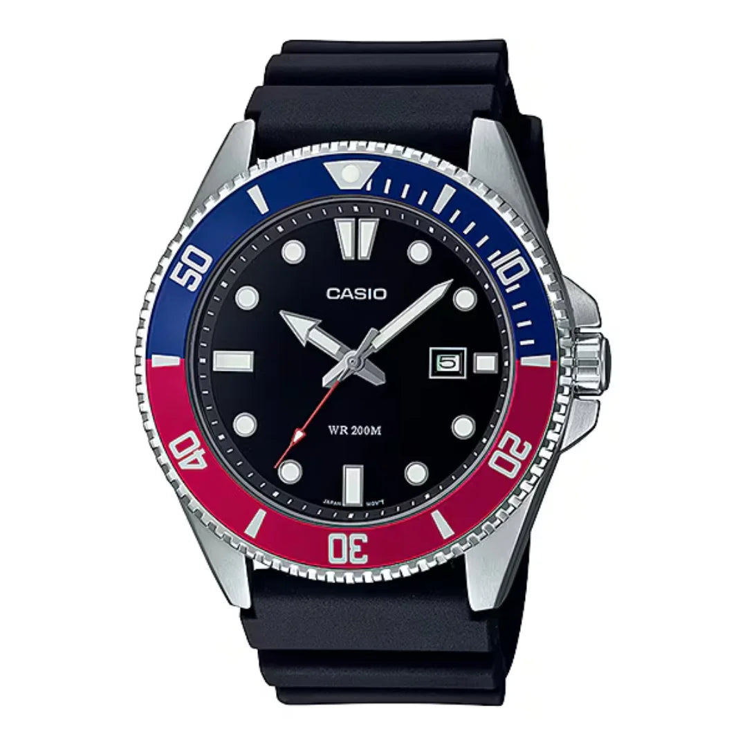 Orologio Casio Bicolore Blu Rosso Cinturino Resina MDV-107-1A3VEF