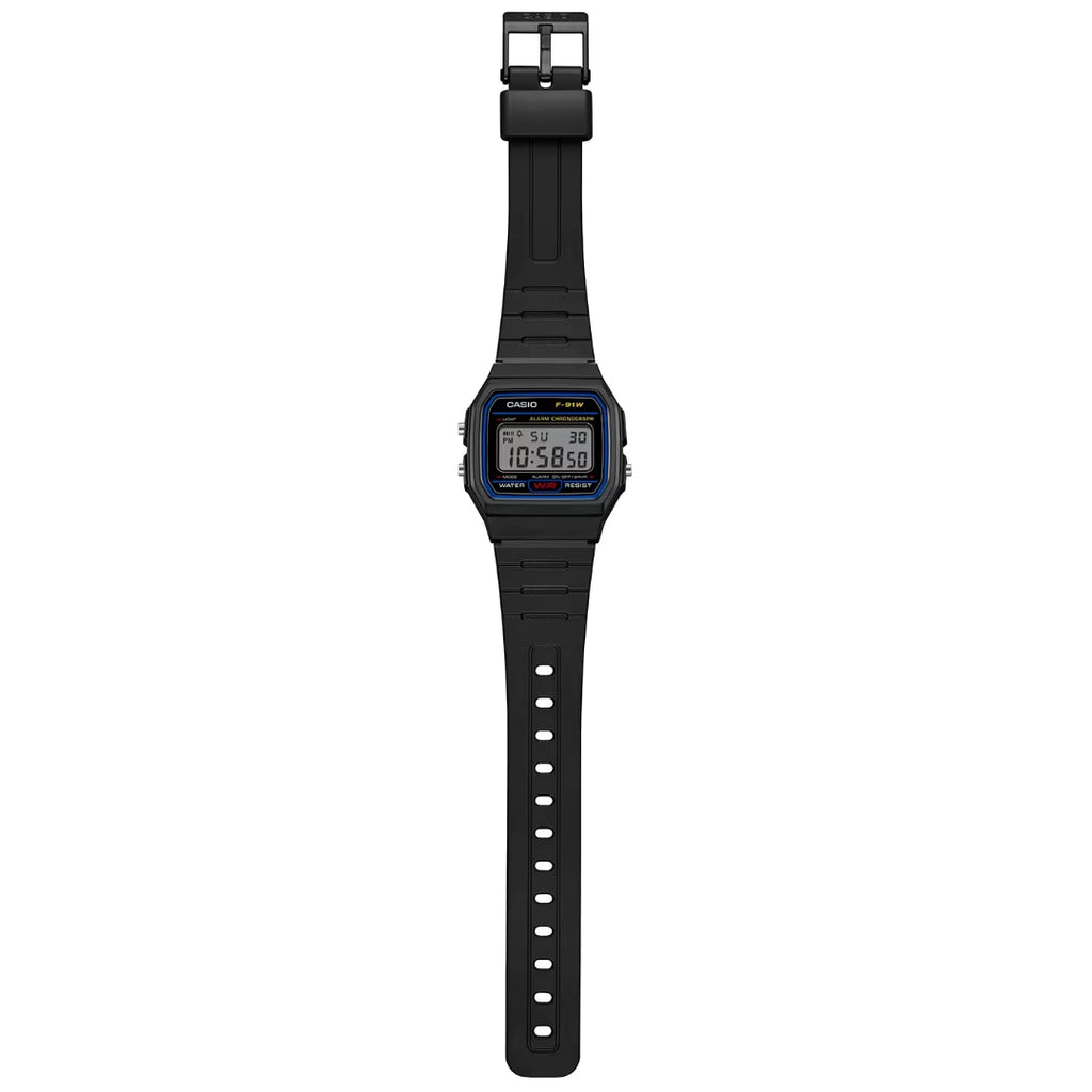 Orologio Casio Digitale Cinturino Caucciù Nero F-91W-1YEG