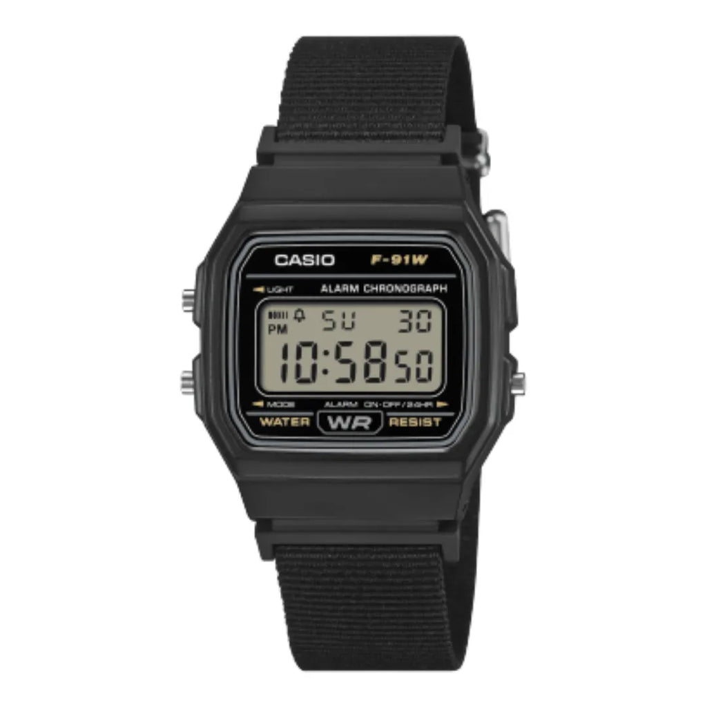 Orologio Casio Digitale Cinturino Nato Nero F-91WF-1AEF