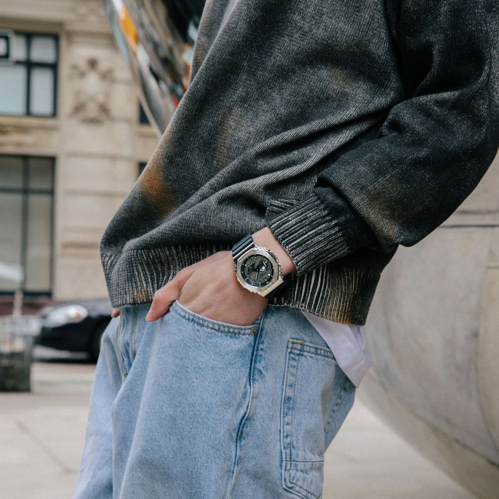 Orologio Casio G-Shock Metallizzato e Cinturino Blu GM-2100-1AER