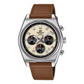 Orologio Cronografo Casio Cinturino Pelle Marrone e Quadrante Panna EFB-730L-7AVUEF