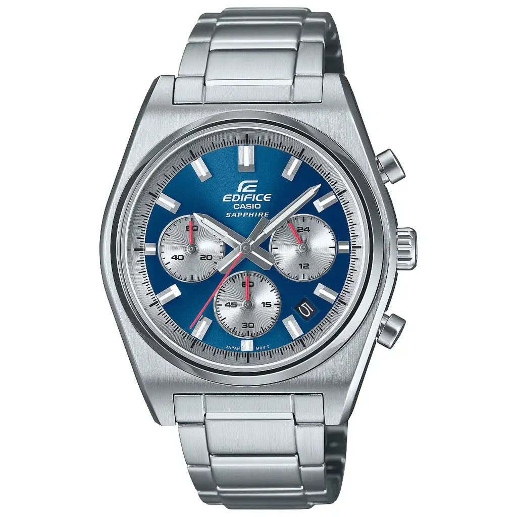 Orologio Cronografo Casio Edifice Cinturino e Cassa Acciaio Quadrante Blu EFB-730D-2AVUEF