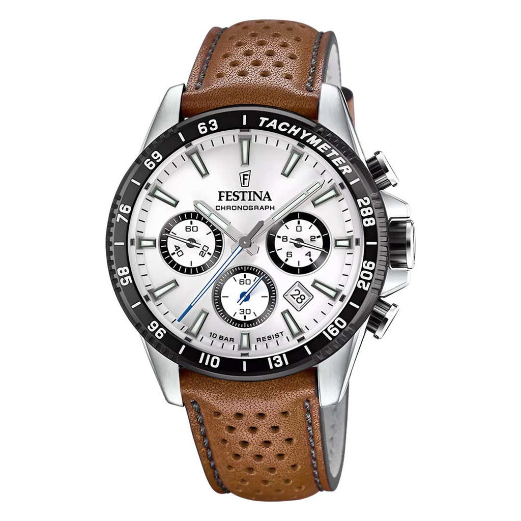 Orologio Cronografo Festina Argento e Pelle F20561/1