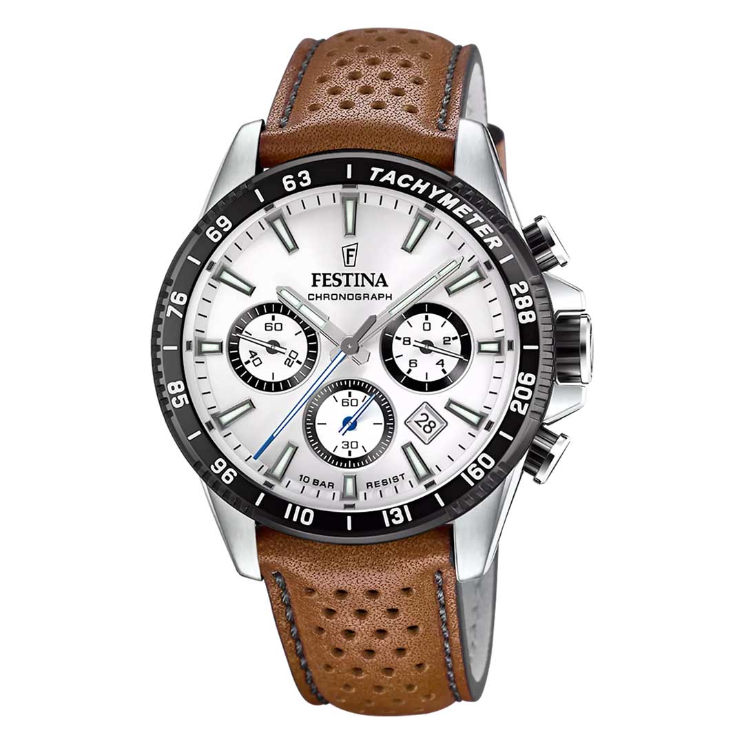 Orologio Cronografo Festina Argento e Pelle F20561/1