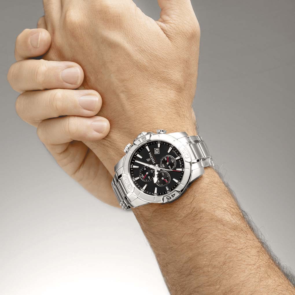 Orologio Cronografo Festina Timeless Nero e Acciaio F20704/3