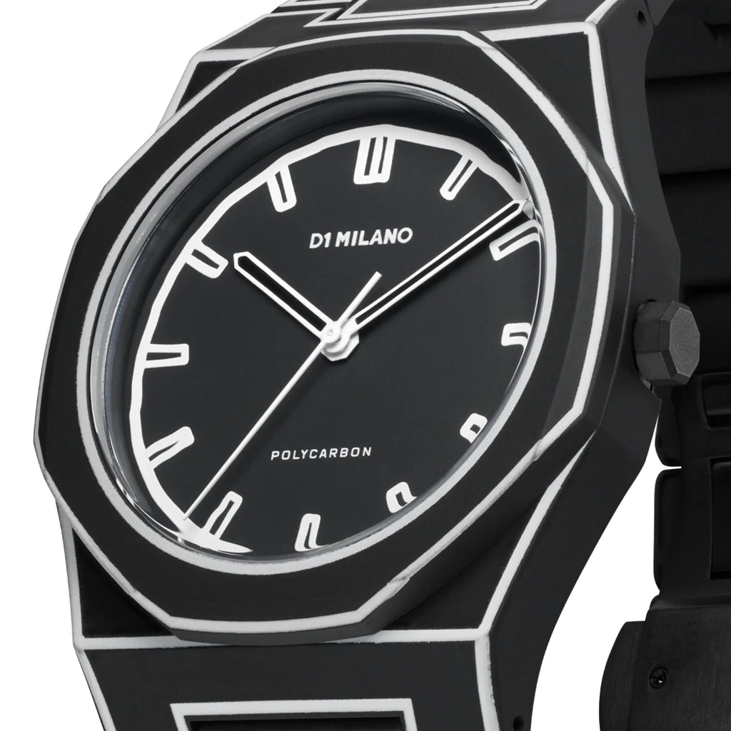 Orologio D1 Milano Polycarbon Black Sketch D1-PCBJ33