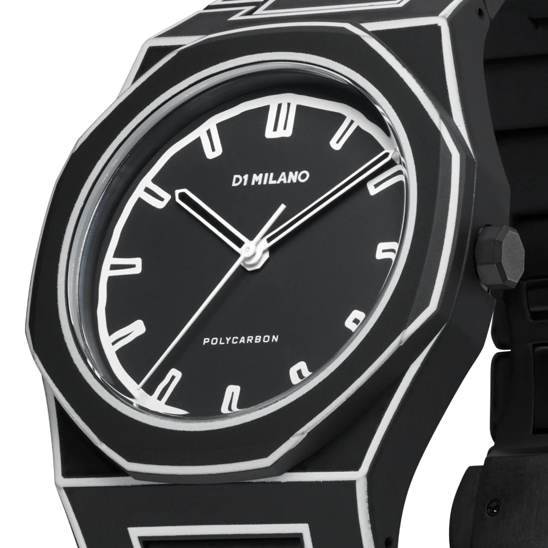 Orologio D1 Milano Polycarbon Black Sketch D1-PCBJ33