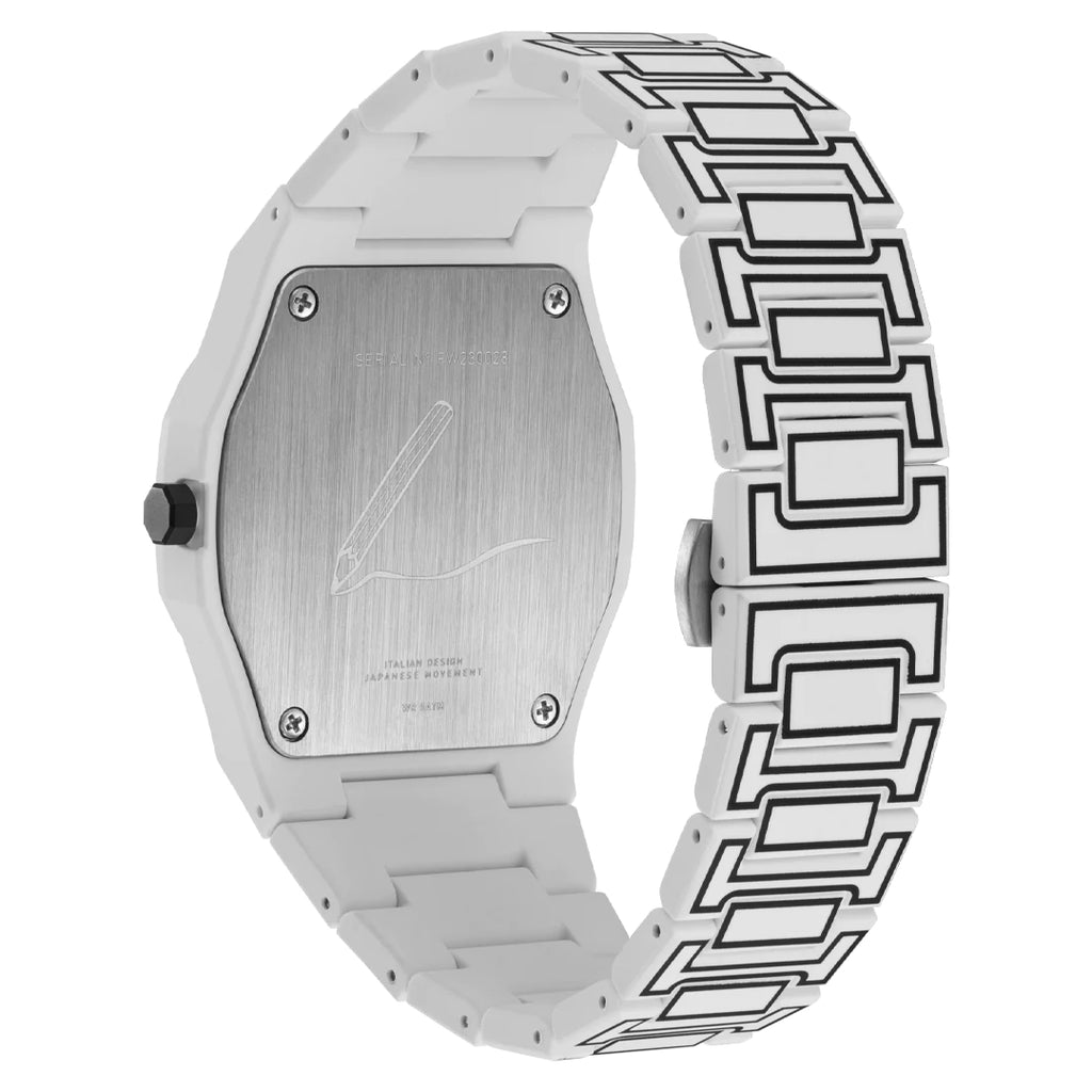 Orologio D1 Milano Polycarbon White Sketch D1-PCBJ34