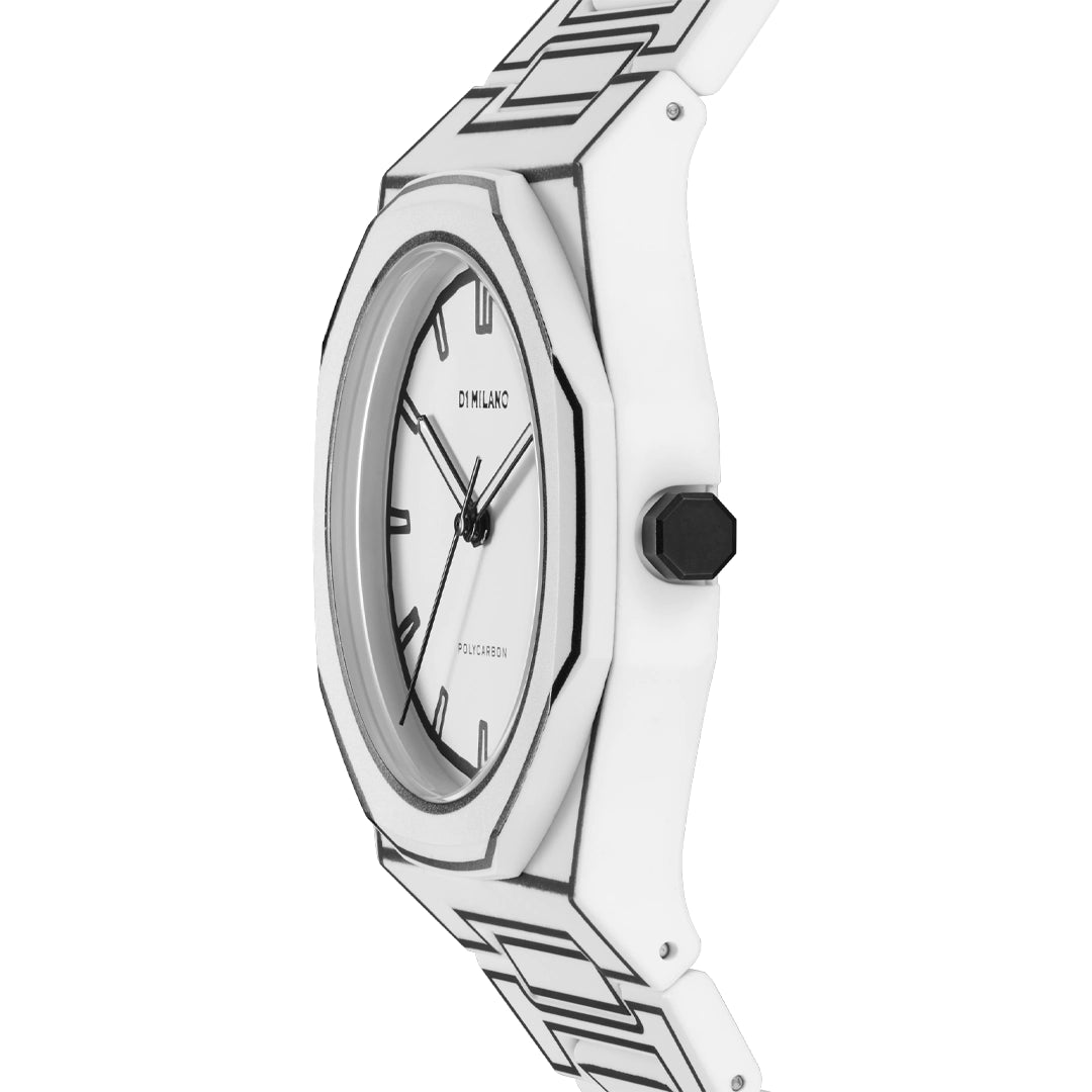 Orologio D1 Milano Polycarbon White Sketch D1-PCBJ34