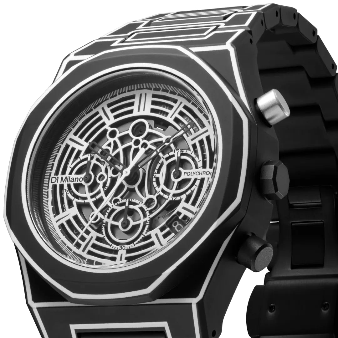 Orologio D1 Milano Polychrono Black Sketch D1-PHBJ14