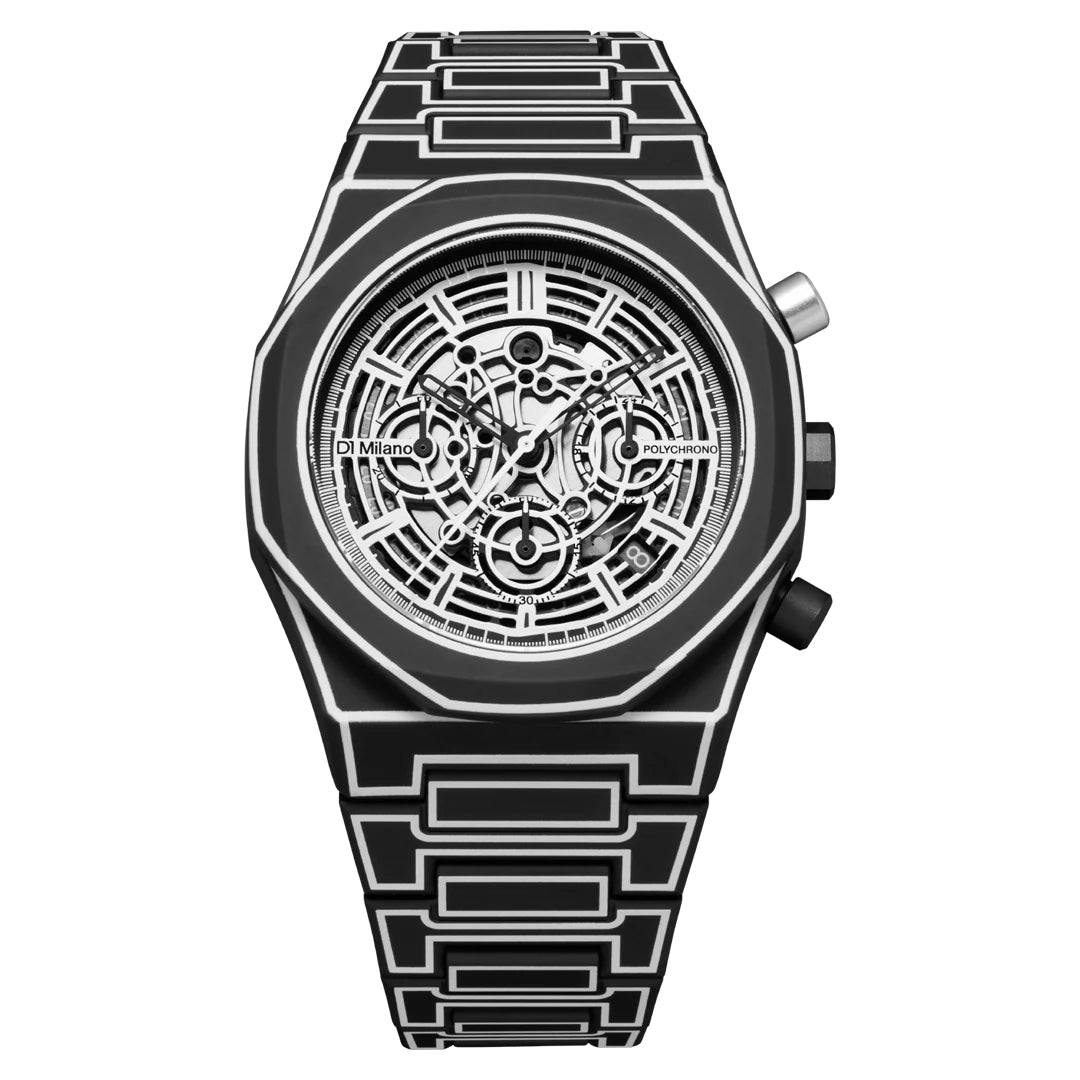 Orologio D1 Milano Polychrono Black Sketch D1-PHBJ14