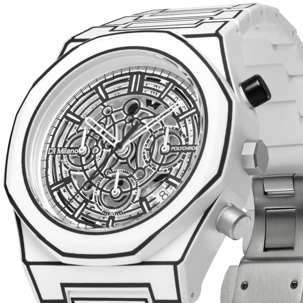 Orologio D1 Milano Polychrono White Sketch D1-PHBJ13