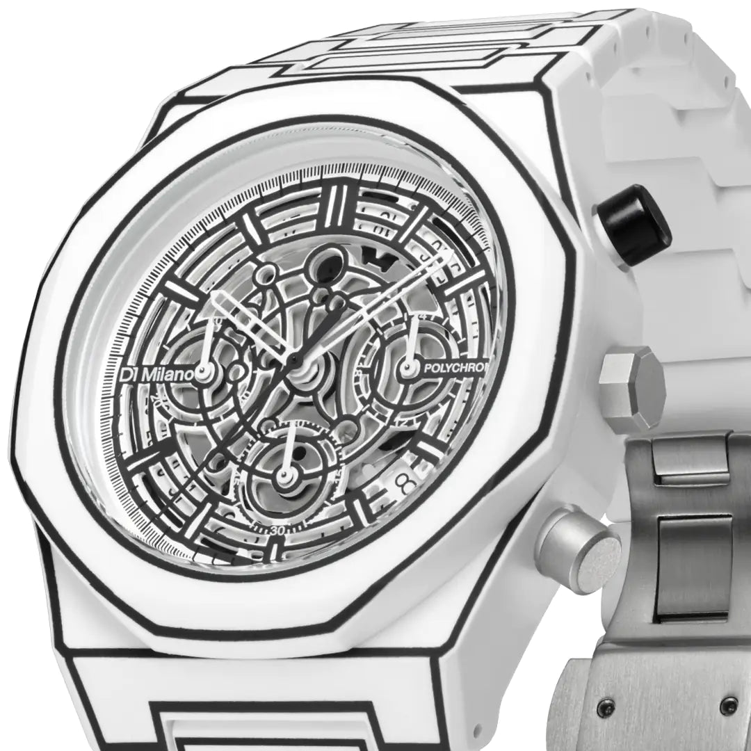 Orologio D1 Milano Polychrono White Sketch D1-PHBJ13