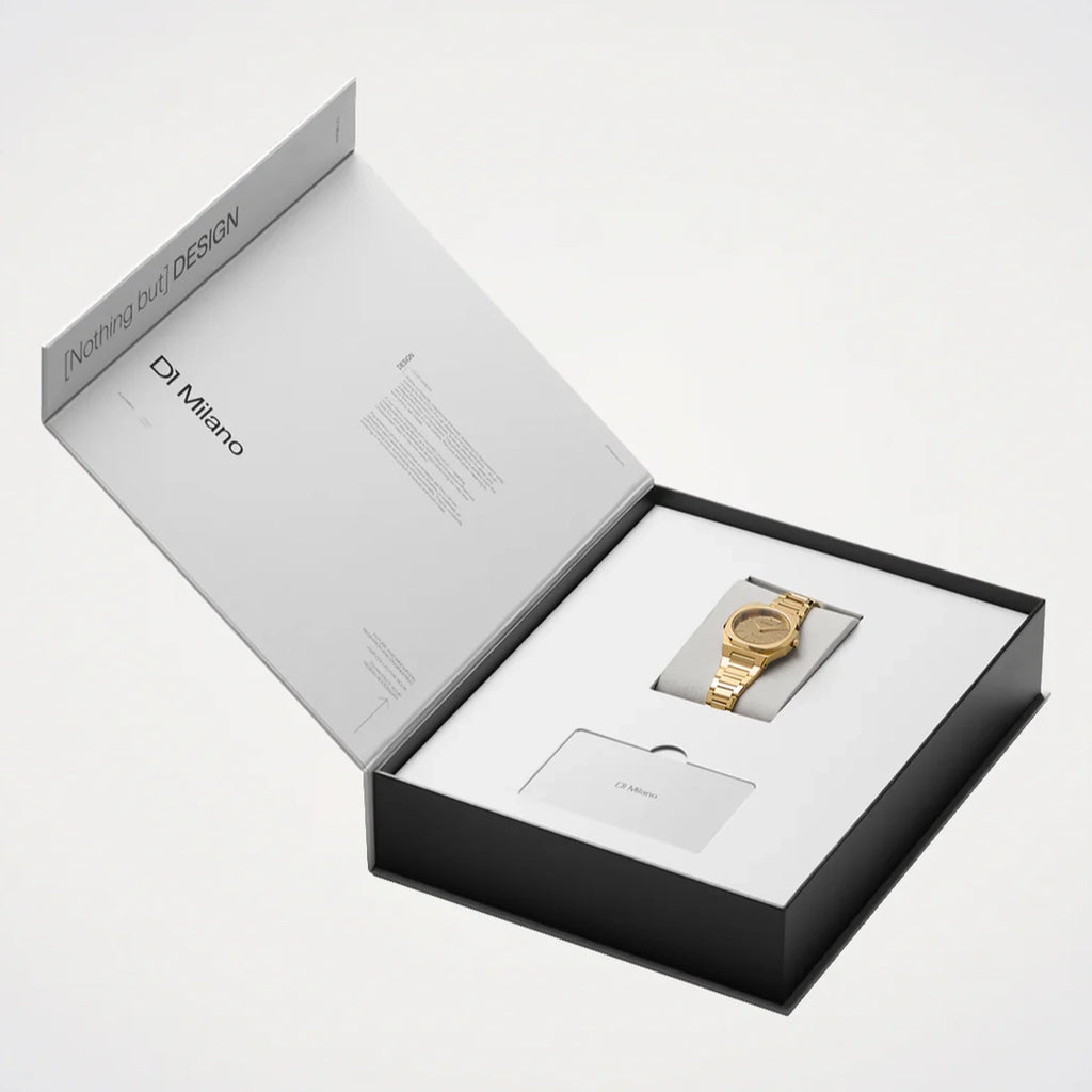 Orologio D1 Milano Gold Gleam Ultra Thin 30 mm D1-UTBL40