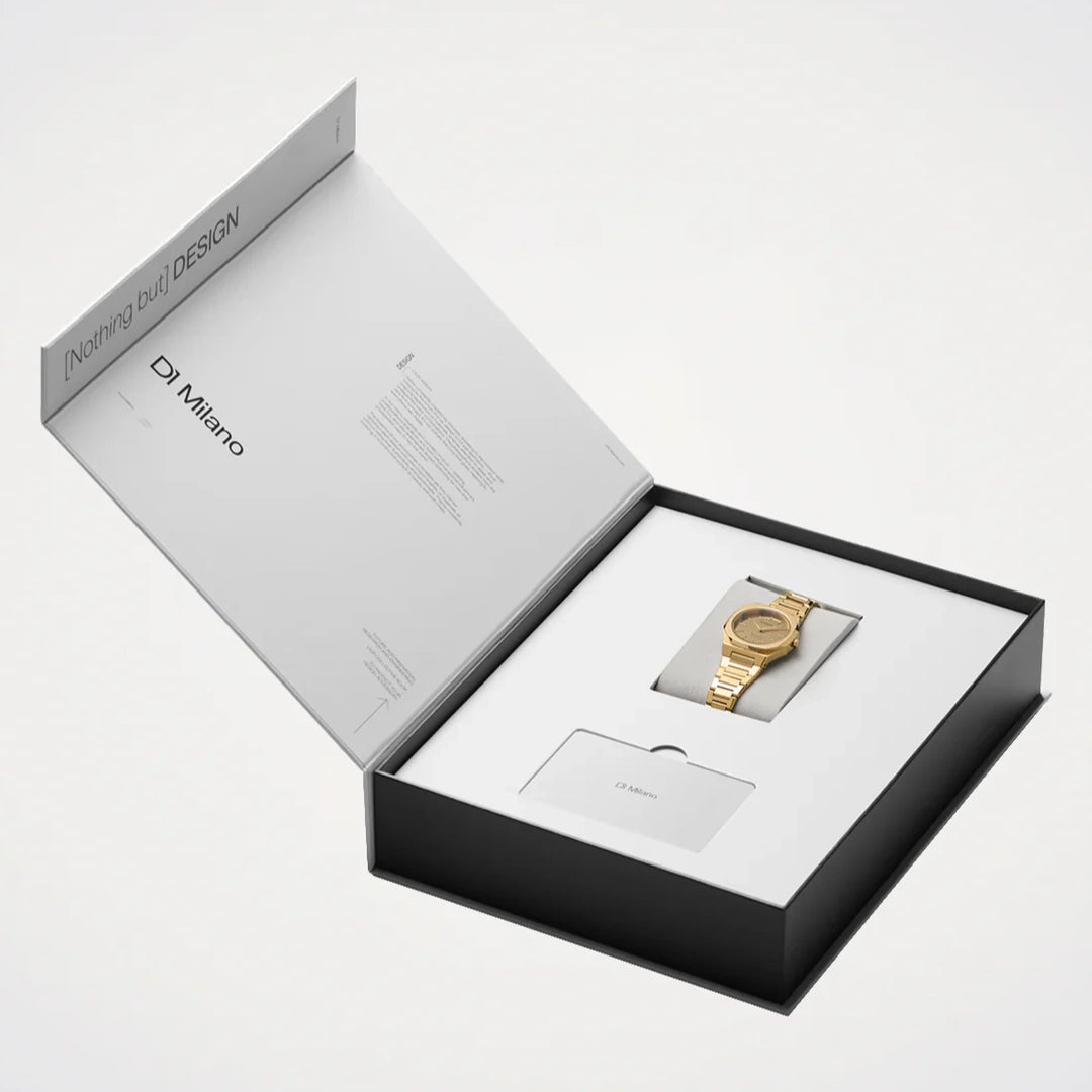 Orologio D1 Milano Gold Gleam Ultra Thin 30 mm D1-UTBL40