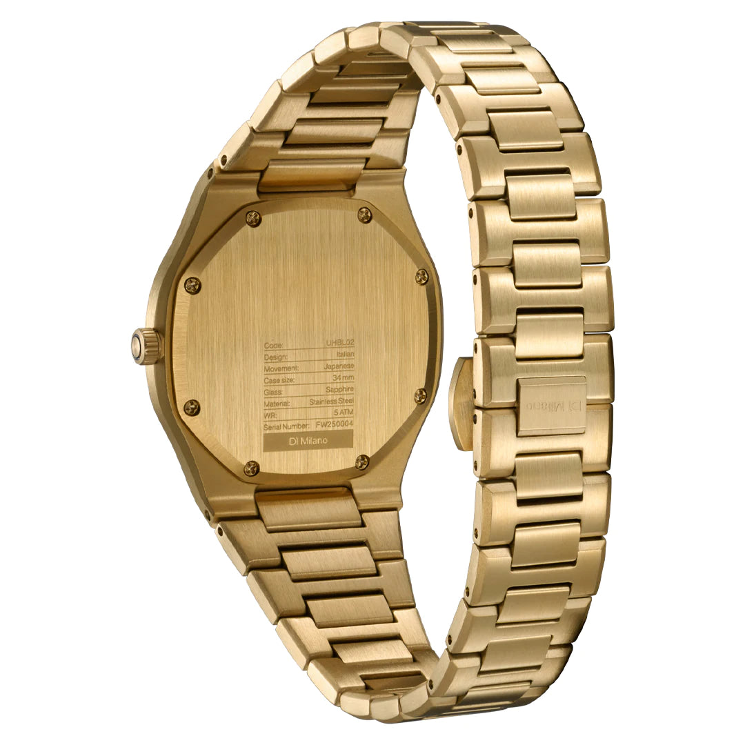 Orologio D1 Milano Ultra-Thin Gold Mellow 34 mm D1-UHBL02
