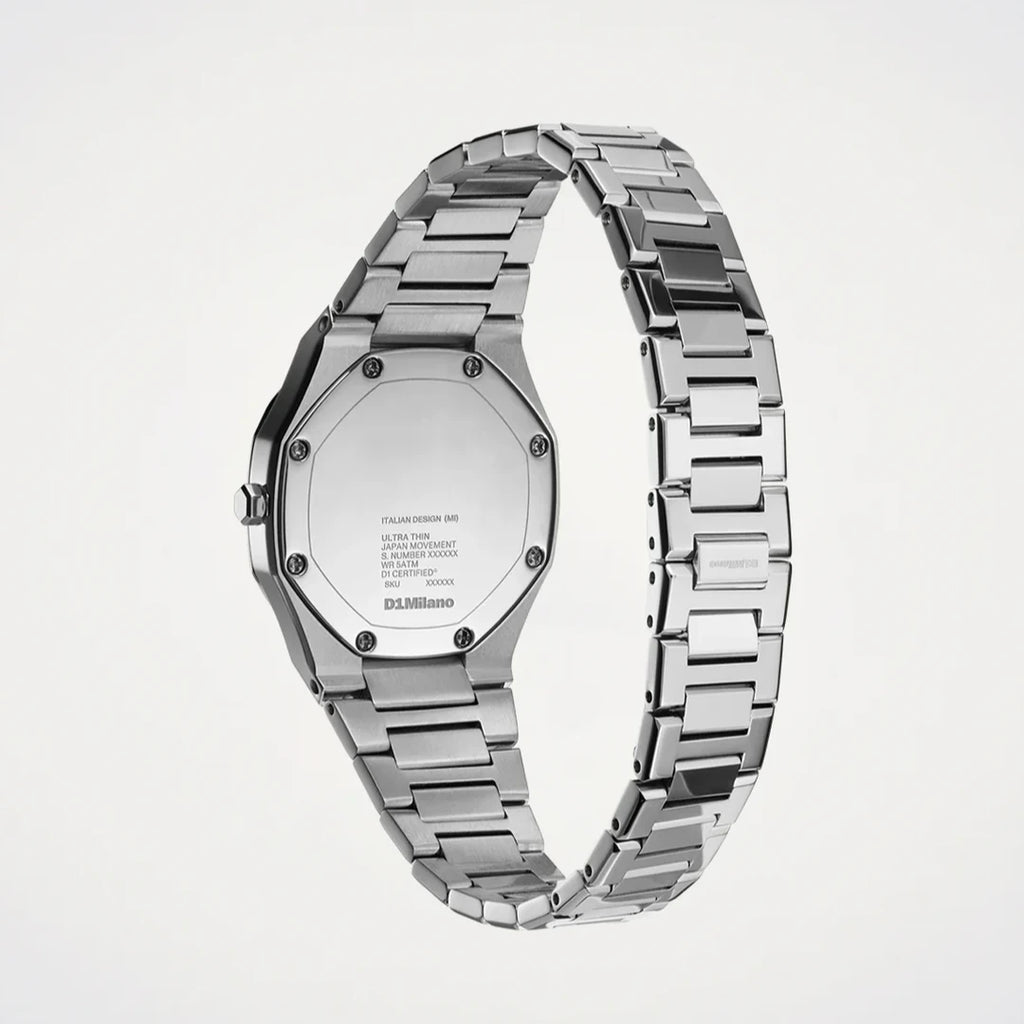 Orologio D1 Milano Silver Gleam Ultra Thin 30 mm D1-UTBL39