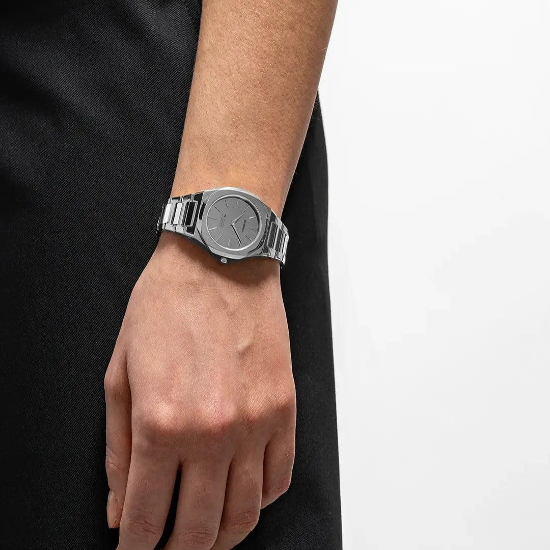 Orologio D1 Milano Silver Gleam Ultra Thin 30 mm D1-UTBL39