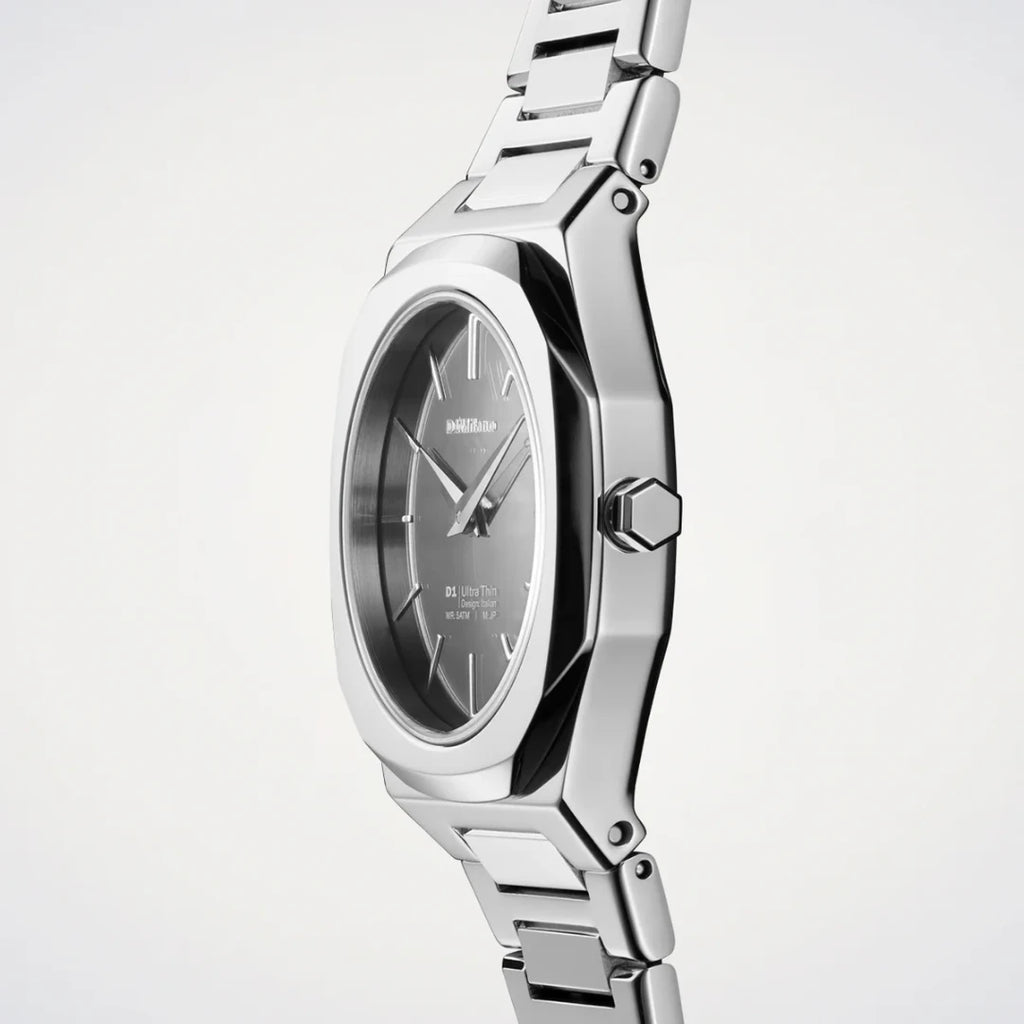 Orologio D1 Milano Silver Gleam Ultra Thin 30 mm D1-UTBL39