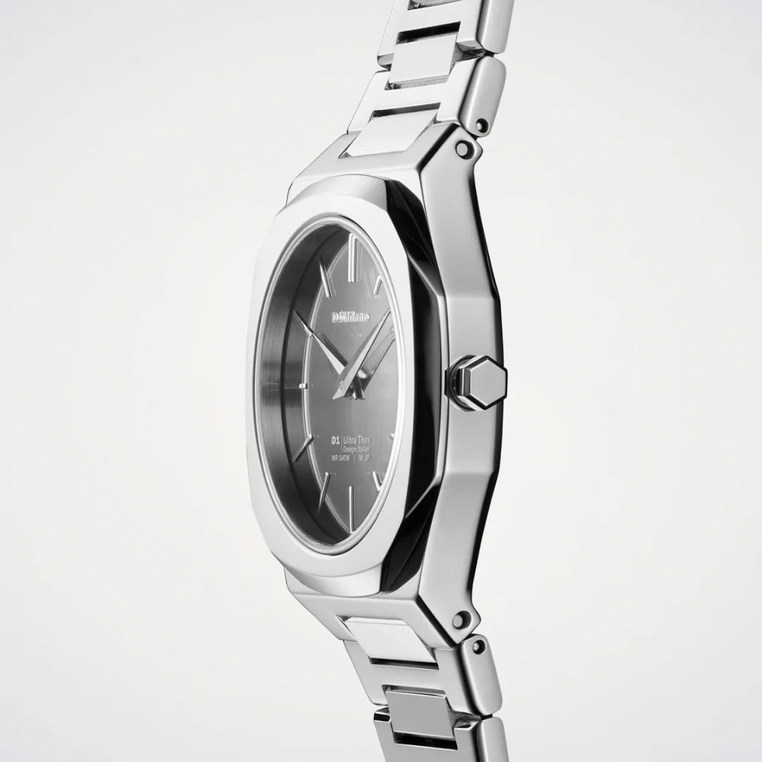 Orologio D1 Milano Silver Gleam Ultra Thin 30 mm D1-UTBL39