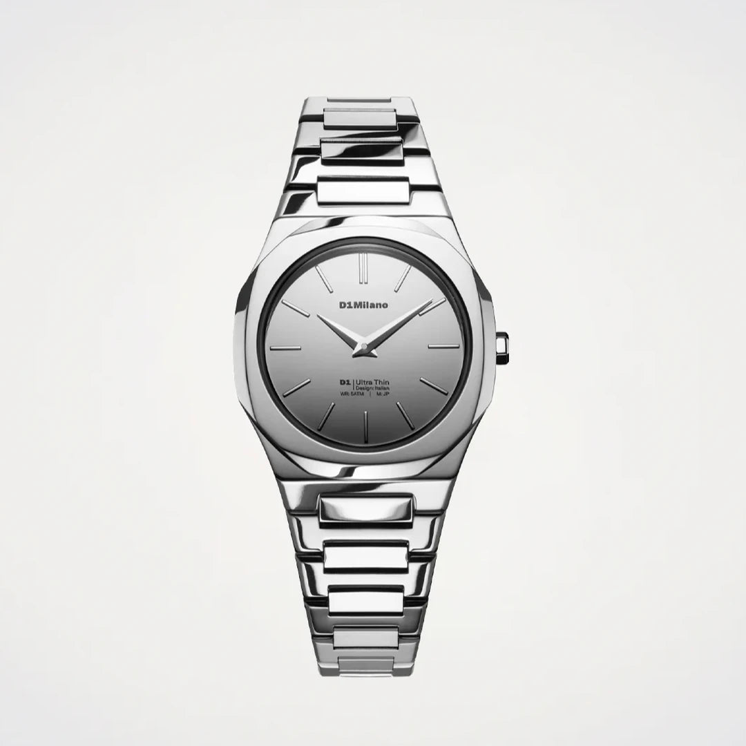 Orologio D1 Milano Silver Gleam Ultra Thin 30 mm D1-UTBL39
