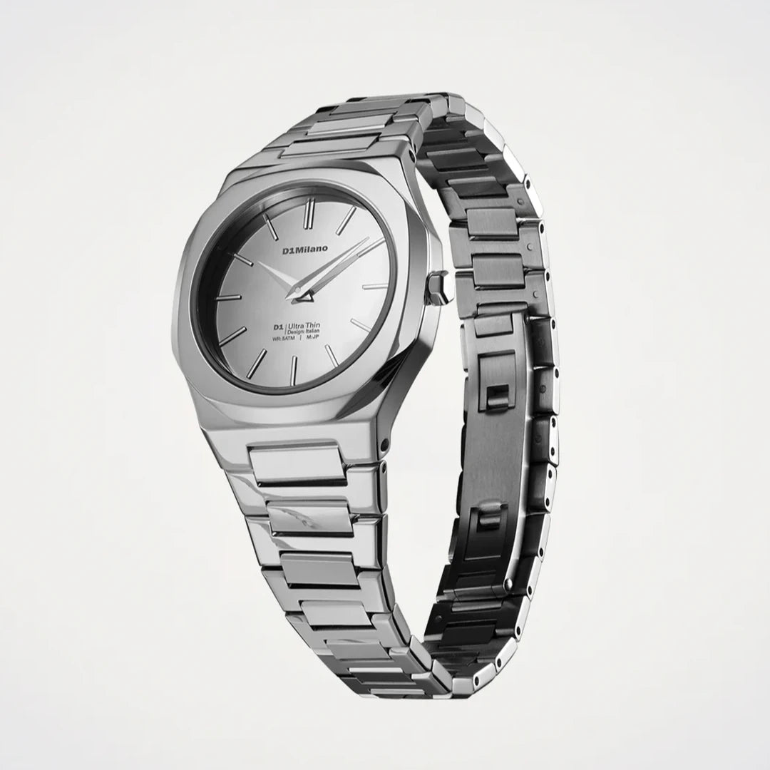 Orologio D1 Milano Silver Gleam Ultra Thin 30 mm D1-UTBL39