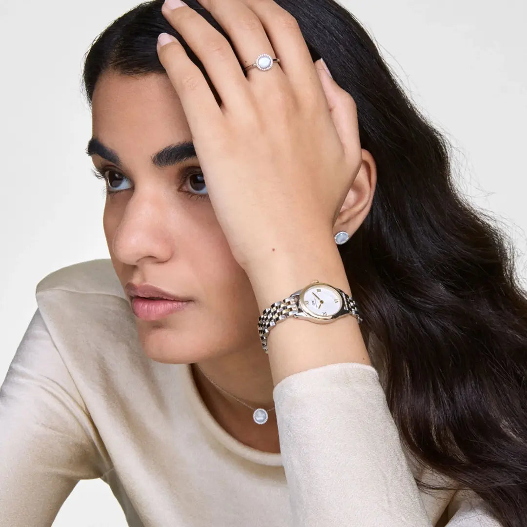 Orologio Daniel Wellington Ophelia Mini Two Tone Gold Acciaio Dorato Argentato e Cinturino a Maglie DW00100811