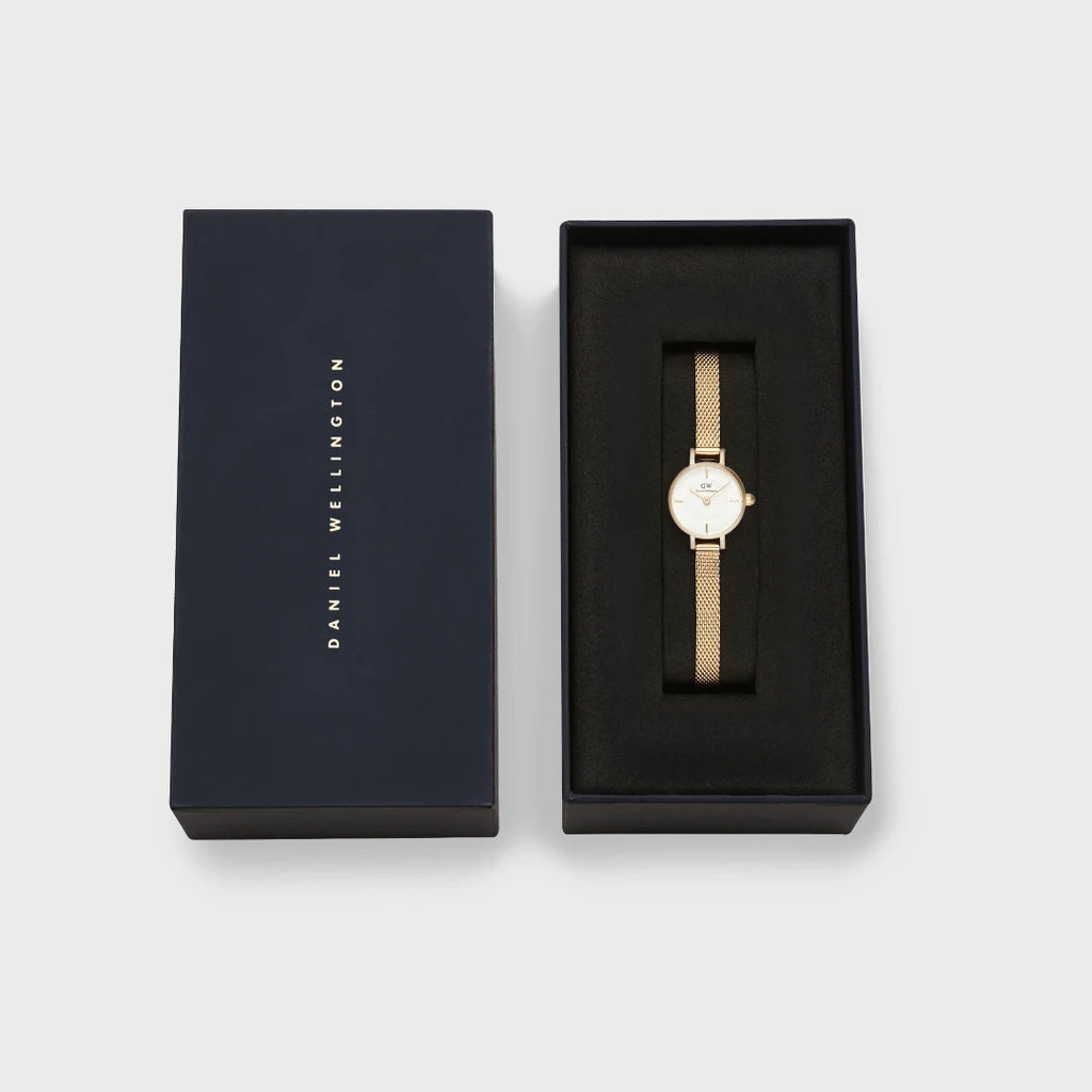 Orologio Daniel Wellington Petite Mini Evergold Acciaio Dorato e Cinturino Maglia Milanese DW00100745