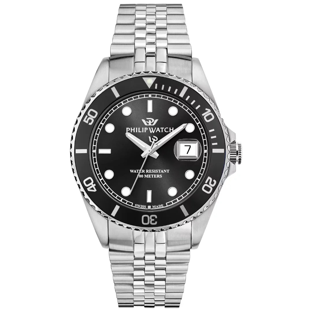 Orologio Philip Watch Tempo e Data Caribe Sport Quadrante Nero R8253597127