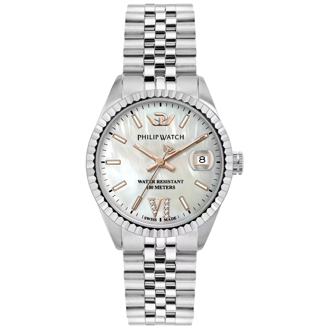 Orologio Philip Watch Tempo e Data Caribe Urban Quadrante Perlato e Rosé R8253597672