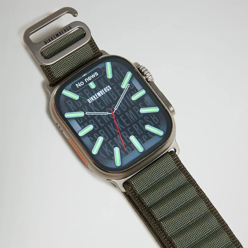 Orologio Smartwatch Bikkembergs Alluminio e Nylon Verde Militare 49mm BK11-8N
