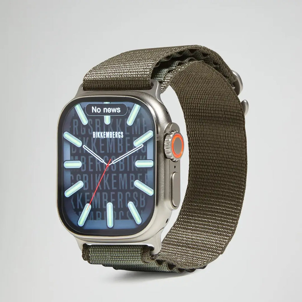 Orologio Smartwatch Bikkembergs Alluminio e Nylon Verde Militare 49mm BK11-8N