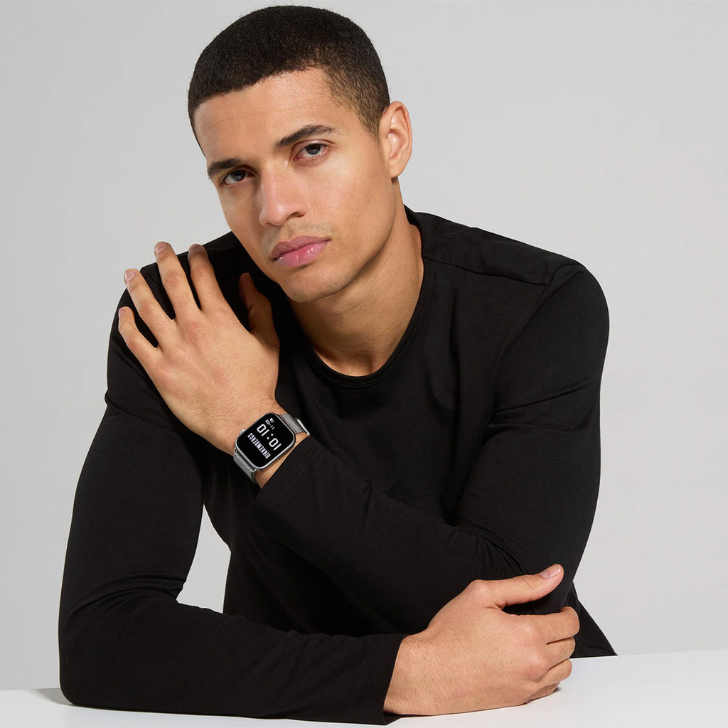 Orologio Smartwatch Bikkembergs Alluminio e Maglia Milano Argentata 41mm BK15-3