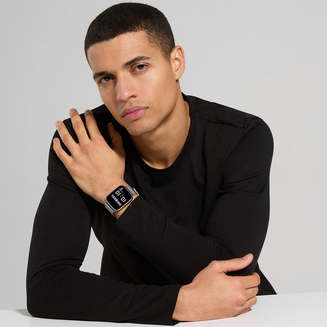 Orologio Smartwatch Bikkembergs Alluminio e Maglia Milano Argentata 41mm BK15-3