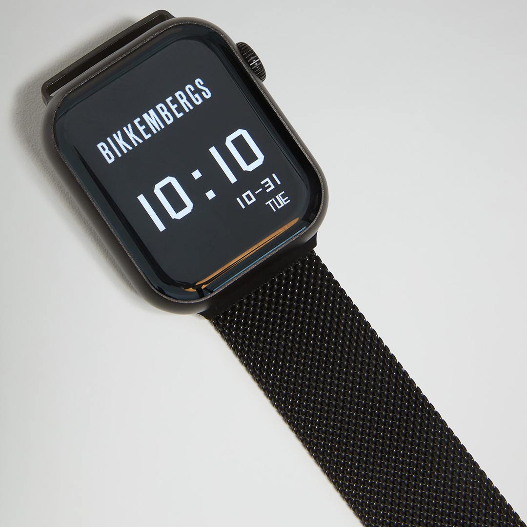 Orologio Smartwatch Bikkembergs Alluminio e Maglia Milano Nera 43mm BK16-1