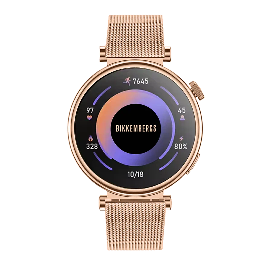 Orologio Smartwatch Bikkembergs Cassa Gold Rosé Cinturino Mesh AMOLED 41mm BK-GR06